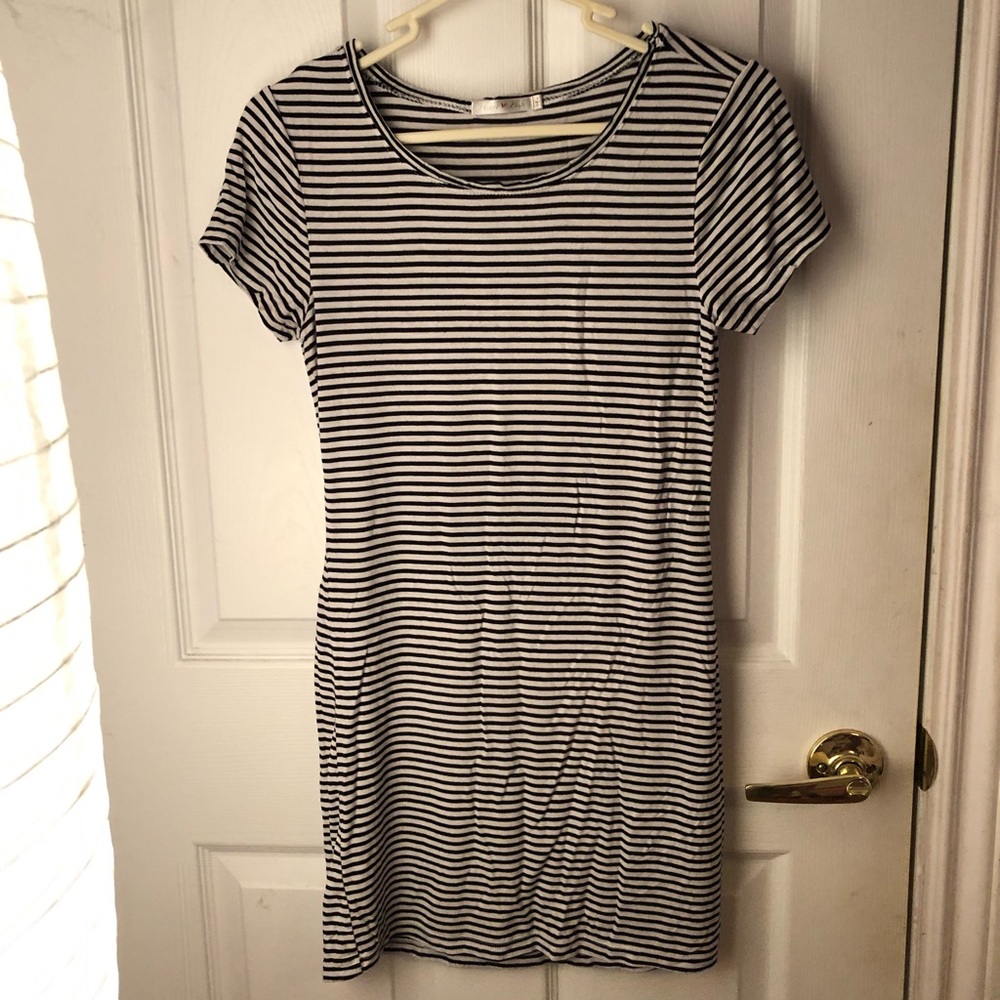 Black & white striped t-shirt dress
